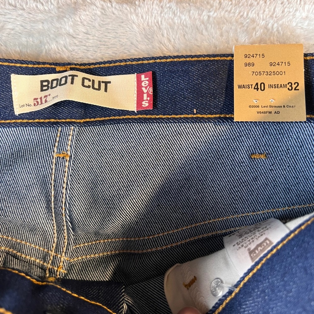 VTG NWT Levis 517 Boot Cut Jeans Mens 40x32 Indigo Deadstock 2000's 7057325001 - Picture 6 of 7
